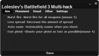Lolesley's Battlefield 3 Multi-hack Screenshot
